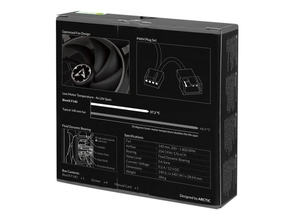 ARCTIC BioniX F140 PWM PST - Insert tuulettimella - 140 mm - harmaa - harmaa
