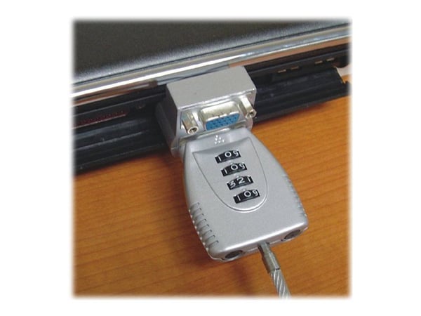 Neomounts NSVGALOCK VGA Security Lock - Lås för säkerhetskabel - silver - 2 m