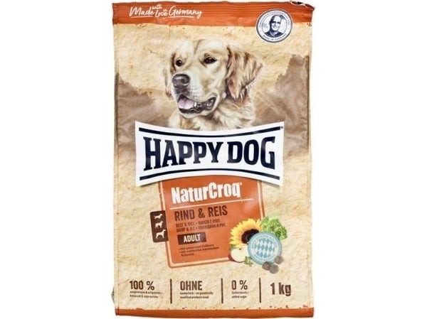 Happy Dog NaturCroq Rind & Reis, Voksen, Storfekjøtt, Ris, 1 kg
