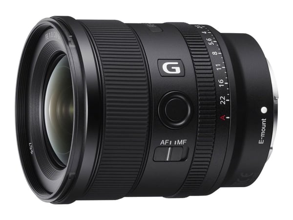 Sony SEL20F18G - Vidvinkelobjektiv - 20 mm - f/1.8 G - Sony E-mount - för Cinema Line; a VLOGCAM; a1; a1 II; a6700; a7 IV; a7 V; a7C; a7C II; a7CR;...