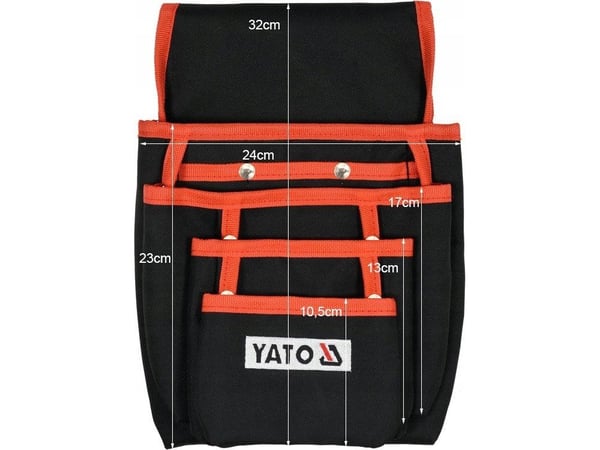 Yato YT-74172, Musta, Punainen, Polyesteri, 8 taskua, Vesitiivis, 1 kpl