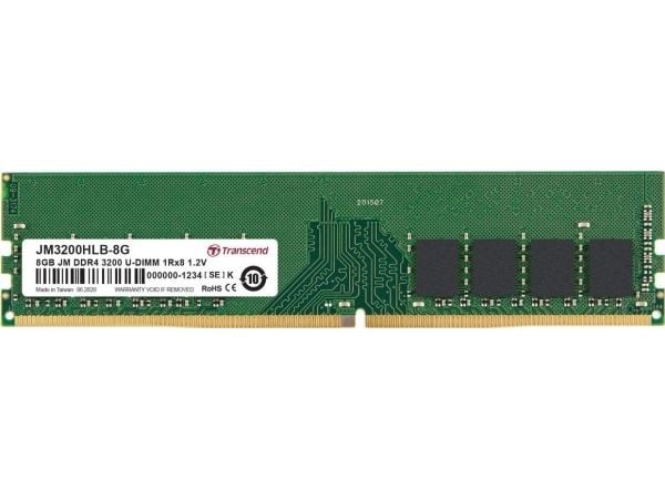 Transcend JetRAM - DDR4 - modul - 8 GB - DIMM 288-pin - 3200 MHz / PC4-25600 - CL22 - 1.2 V - ikke-bufret - ikke-ECC