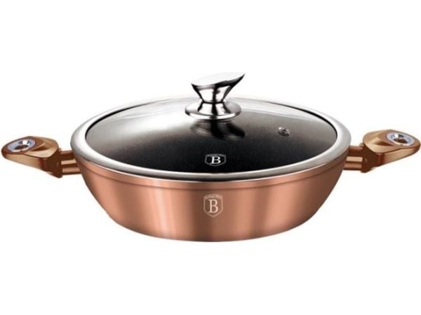 Berlinger Haus BH/1519N, 3,8 l, Rund, Rosegull, Aluminium, Ergonomisk, Mykt grep, Gass, Halogen, Induksjon