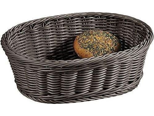 Frukt- och brödkorg, oval, grå