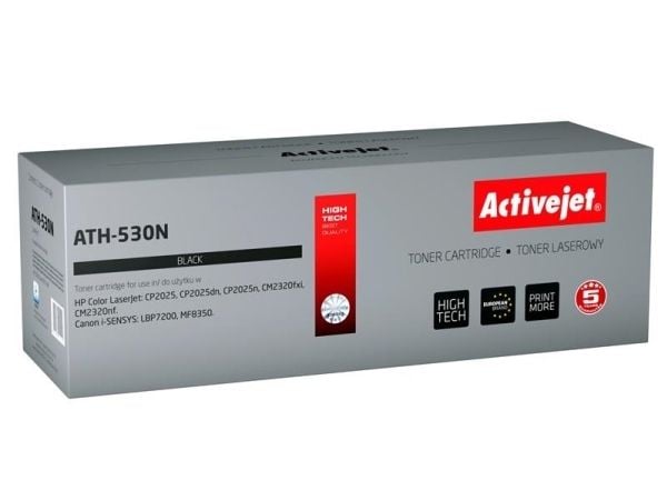 Activejet tonerpatron ATH-530N (erstatning HP 304A CC530A, Canon CRG-718B; Supreme; 3800 sider; sort)