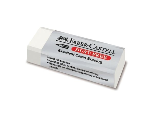 Faber-Castell - Viskelær - 6.3 x 2.2 x 1.2 cm - bløt hvitt - plastikk