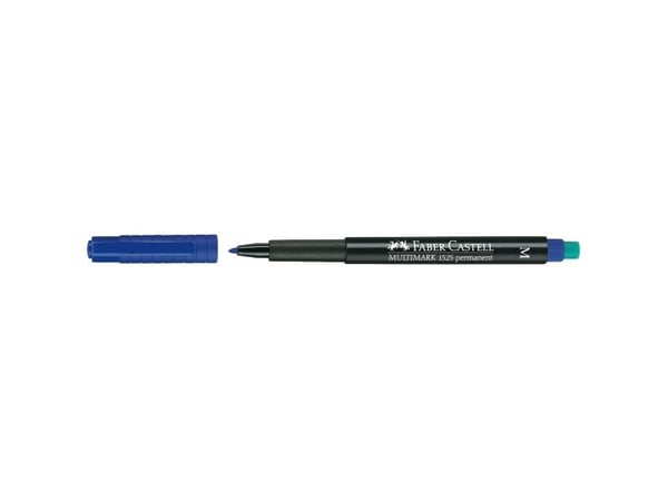 Faber-Castell MULTIMARK 1525 - Markør - permanent - blå - 1 mm - medium - med viskelær