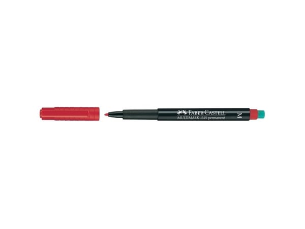 Faber-Castell MULTIMARK 1525 - Markør - permanent - rød - 1 mm - medium - med viskelær