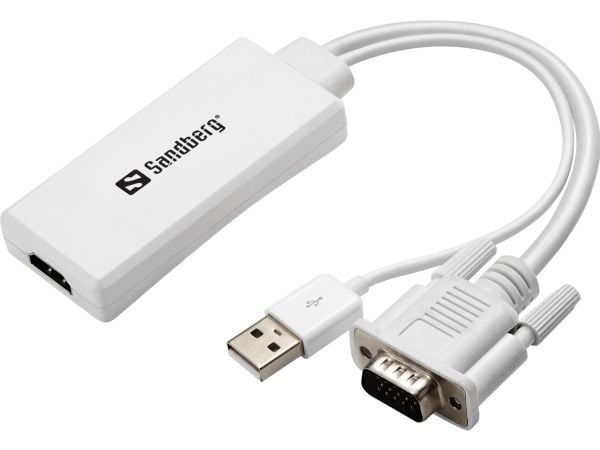 Sandberg Converter VGA+Audio til HDMI hvid