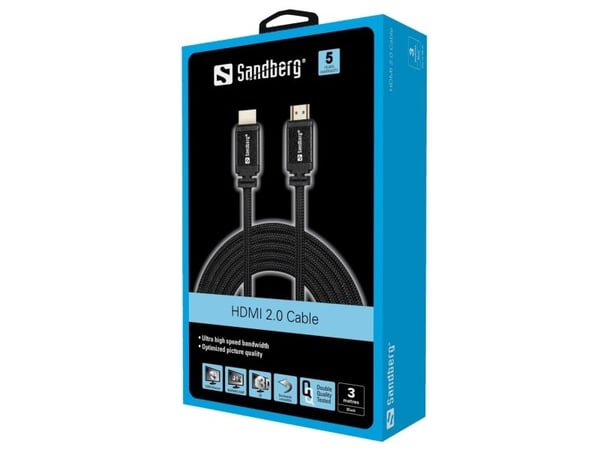 Sandberg - HDMI-kabel - HDMI hann til HDMI hann - 3 m