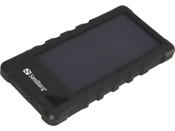 Sandberg Active Solar Powerbank 16000 - Solar powerbank Li-Ion 16000 mAh - 3,4 A - 2 utgangs-stikforbindelser (USB) - på kabel: USB-C (Output)