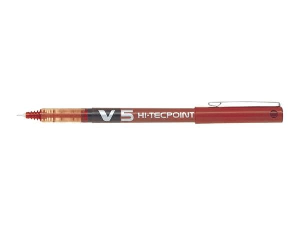 Pilot Hi-Tecpoint V5 - Rollerball-pen - rød - 0.5 mm - ekstrafin - (12 stk.)