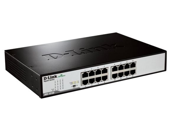 D-Link DGS-1016D/E, Hallitsematon, Täysin kaksipuolinen, Telineasennus