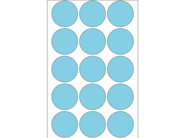 HERMA - Papir - permanent selvklebende - blå - 32 mm runde 480 etikett(er) (32 ark x 15) runde etiketter