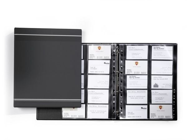 DURABLE VISIFIX - Visittkortbok - fortrykt: A-Z - for 57 x 90 mm - kapasitet: 400 kort - med fliker - koksgrå