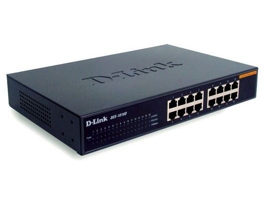 D-Link DES 1016D - Switch - 16 x 10/100 - skrivbordsmodell