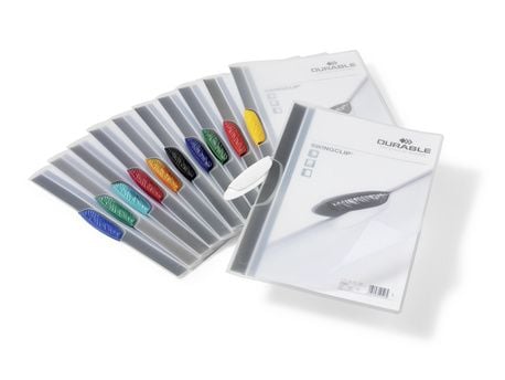 DURABLE SWINGCLIP - Klipsfil - for A4 (210 x 297 mm) - kapasitet: 30 ark - transparent med hvit klips