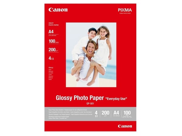 Canon GP-501 - Skärm - A4 (210 x 297 mm) - 200 g/m² - 100 ark fotopapper - för PIXMA iP90, MG2555, mini260, MP180, MP490, MP510, MP550, MP560, MP96...