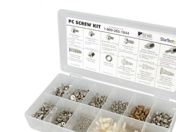 Startech Deluxe Assortment PC Screw Kit - Screw Nuts and Standoffs - Screw kit - PCSCREWKIT - Skruesett