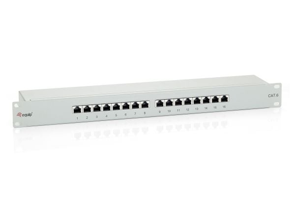 Equip 326316, RJ-45, Gull, Cat6, Grå, Rackmontering, 1U