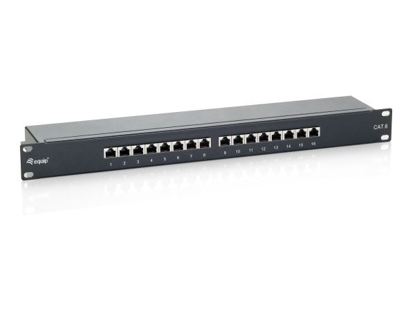 Equip 326416, RJ-45, Kulta, Cat6, Musta, Telinekiinnitys, 1U