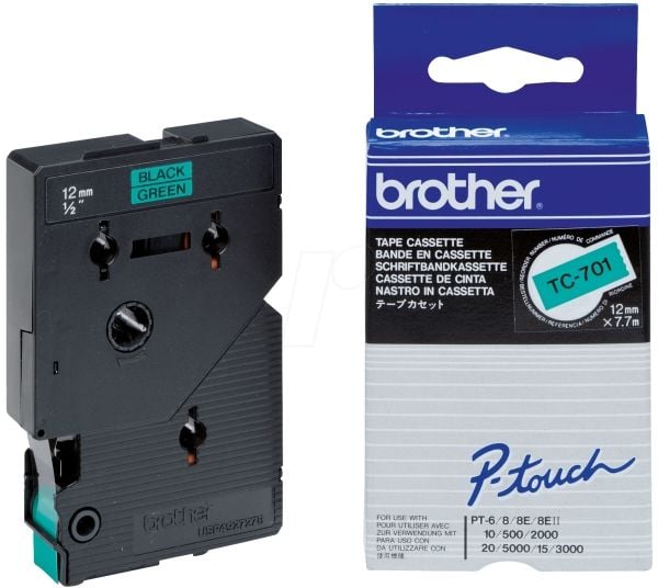 Brother - Svart, grønn - Rull (1,2 cm) 1 rull(er) merkelapper