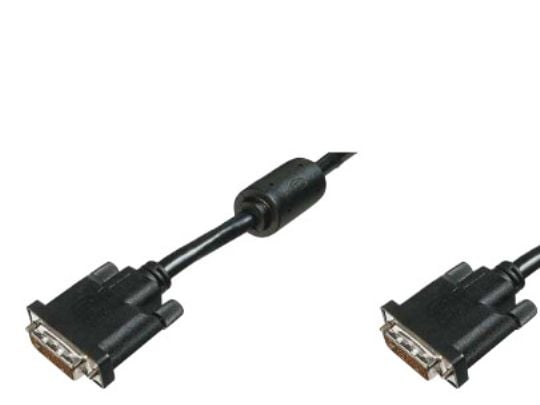 DIGITUS - DVI-kabel - dobbeltlenke - DVI-D (hann) til DVI-D (hann) - 2 m - formstøpt, tommelskruer - svart