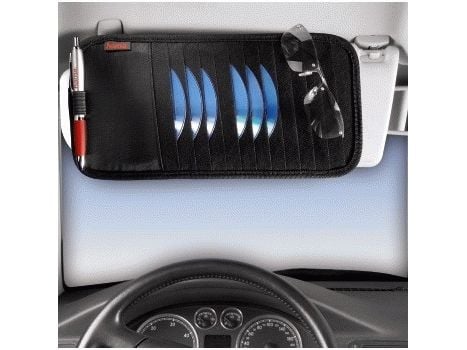 Hama Automotive Sun Visor Case, 12 CDs, 12 levyt, Musta, Nailon, 355 mm, 158 mm, 17 mm