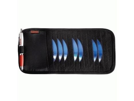 Hama Automotive Sun Visor Case, 12 CDs, 12 levyt, Musta, Nailon, 355 mm, 158 mm, 17 mm