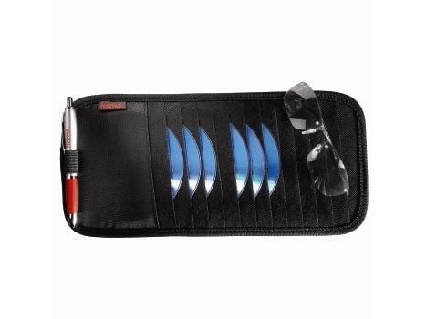 Hama Automotive Sun Visor Case, 12 CDs, 12 levyt, Musta, Nailon, 355 mm, 158 mm, 17 mm