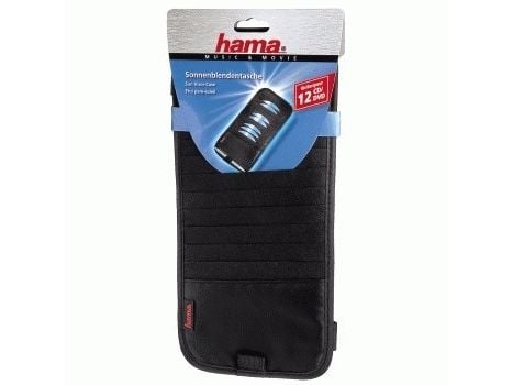 Hama Automotive Sun Visor Case, 12 CDs, 12 levyt, Musta, Nailon, 355 mm, 158 mm, 17 mm