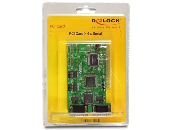 DeLock PCI-kort 4x seriell - seriell adapter - PCI - RS-232 - 4 Anschl?sse (89046)