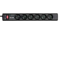 Eaton Protection Strip PS6D - Overspenningsavleder - AC 220-250 V - 2500 watt - utgangskontakter: 6 - svart
