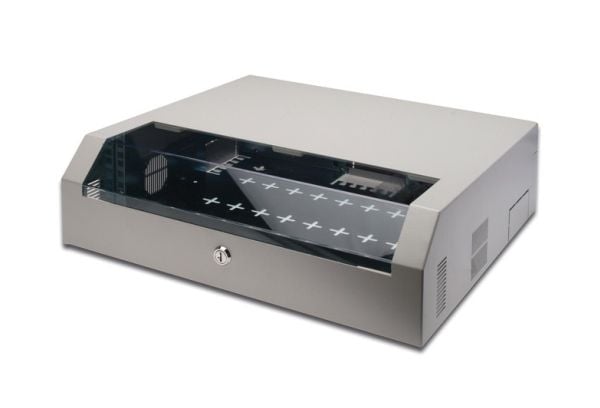 Digitus - Skåp - väggmonterbart - grått - 3U - 19"
