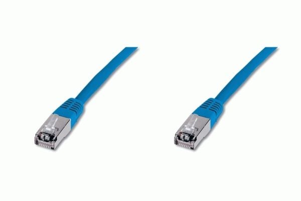 DIGITUS Premium - Patch-kabel - RJ-45 (hane) till RJ-45 (hane) - 1 m - SFTP - CAT 5e - startad - blå