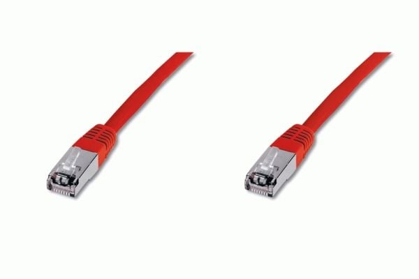 DIGITUS Premium - Patch-kabel - RJ-45 (hane) till RJ-45 (hane) - 1 m - SFTP - CAT 5e - startad - röd