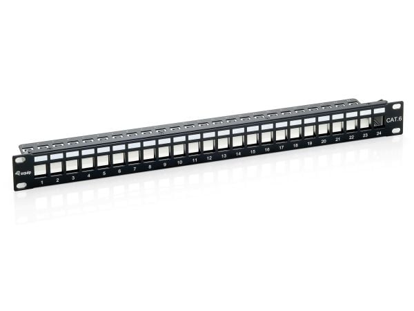 Equip 76912407201, Cat6, Sort, Rackmontering, 1U, 92,5 mm, 483 mm