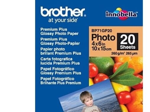 Brother BP-71GP20, 260 g/m², Valkoinen, 265 µm, 11 mm, 105 mm, 105 mm
