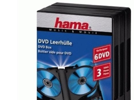 Hama DVD Box 6, Black, Pack - 3 pieces, 6 levyt, Musta, 192 mm, 136 mm, 83 mm, 417 g