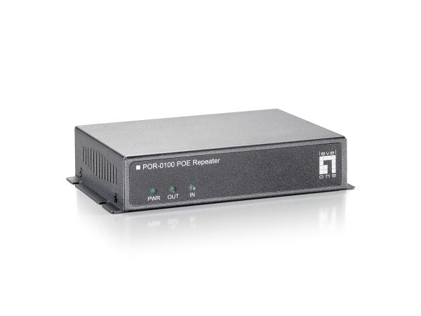 LevelOne POR-0100 PoE Repeater - Forsterker - 100Mb LAN - 10Base-T, 100Base-TX - opp til 100 m