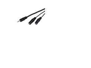 Goobay AVK 317-020 0.2m, 3.5mm, Hankjønn, 2 x 3.5mm, Hunkjønn, 0,2 m, Sort