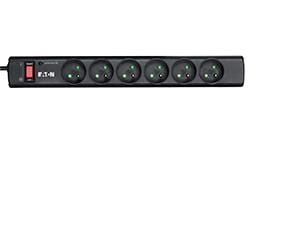 Eaton Protection Strip - Overspenningsavleder - AC 220-250 V - 2500 watt - utgangskontakter: 6 - svart