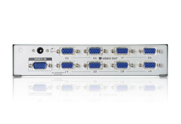 ATEN VS98A-AT-G, VGA, 8x VGA, 1920 x 1440 piksler, Sølv, Metall, 30 m