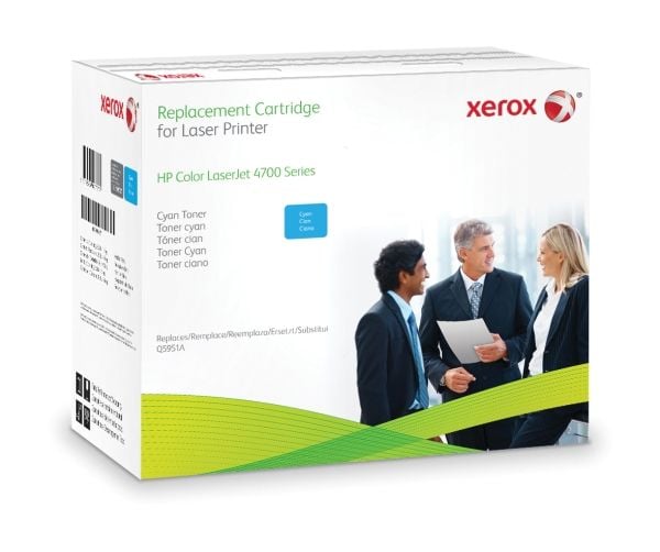 Xerox Värikasetti, syaani. Vastaa tuotetta HP Q5951A. Yhteensopiva avec HP Colour LaserJet 4700-tulostimen kanssa, 11600 sivua, 11600 sivua, Syaani