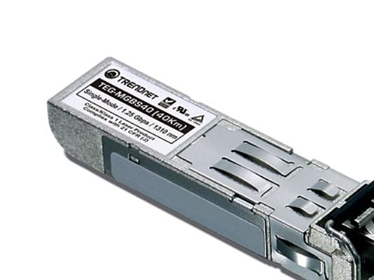 TRENDnet TEG MGBS40 - SFP (mini-GBIC) transceivermodul - 1GbE - 1000Base-LX - LC-enkeltmodus - opp til 40 km - 1310 nm - TAA-samsvar