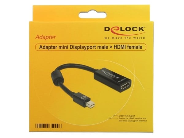 Delock - Video adapter - Mini DisplayPort hann til HDMI hunn - 18 cm