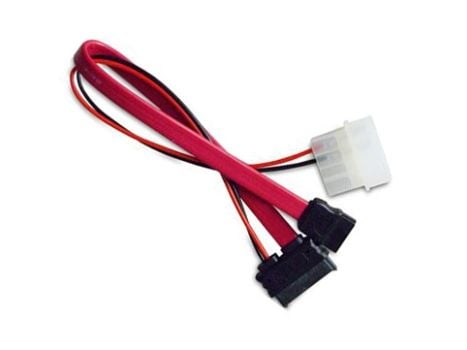Akasa - SATA-kabel - Slimline SATA (hunn) til SATA, 4-pins intern strøm (5V) - 20 cm