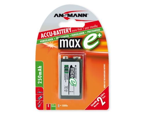 ANSMANN maxE plus - Akku 9V - NiMH - (ladattava) - 250 mAh