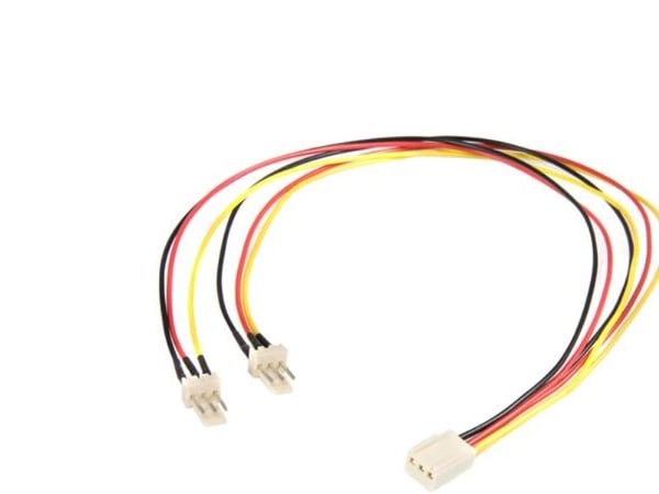 StarTech TX3 Fan Power Splitter Cable - Fan power splitter - 3 pin internal power (F) to 3 pin internal power (M) - 1 ft - TX3SPLIT12 - Viftestrøms...