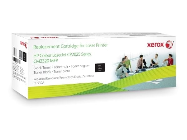 Xerox Värikasetti, musta. Vastaa tuotetta HP CC530A. Yhteensopiva avec HP Colour LaserJet CM2320 MFP, Colour LaserJet CP2020/CP2025-tulostimen kans...